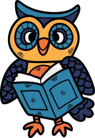 Téléchargez les illustrations : A hand drawn owl illustration in line style - en licence libre de droit