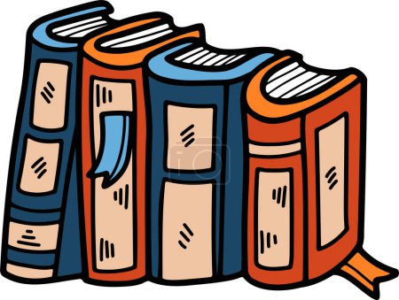 Illustration for A pile of books illustration in line style - Royalty Free Image