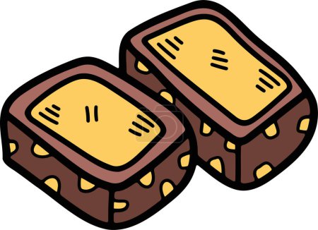 Téléchargez les illustrations : Le délicieux pain et cupcakes Illustrations dessinées à la main dans le style line art - en licence libre de droit