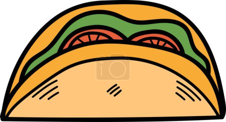 Illustration for The Burrito or Sandwich Hand drawn illustrations in line art style - Royalty Free Image