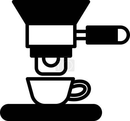 Téléchargez les illustrations : Une illustration d'icône de cafetière dans le style ligne - en licence libre de droit