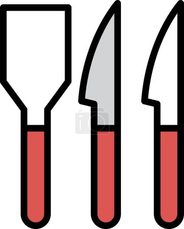 Un icono de utensilios de cocina ilustración en estilo de línea