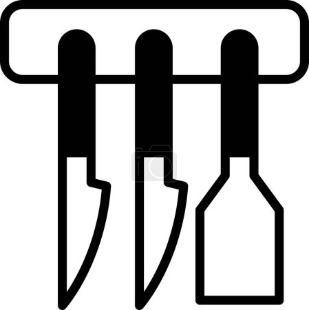 Un icono de utensilios de cocina ilustración en estilo de línea