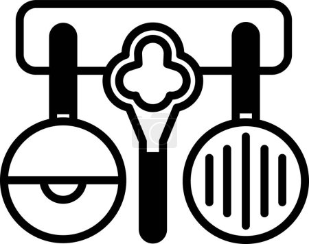 Téléchargez les illustrations : Une illustration d'icône d'ustensiles de cuisine dans le style ligne - en licence libre de droit