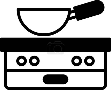 A electric pan icon illustration in line style
