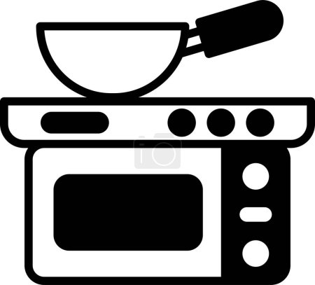 A electric pan icon illustration in line style