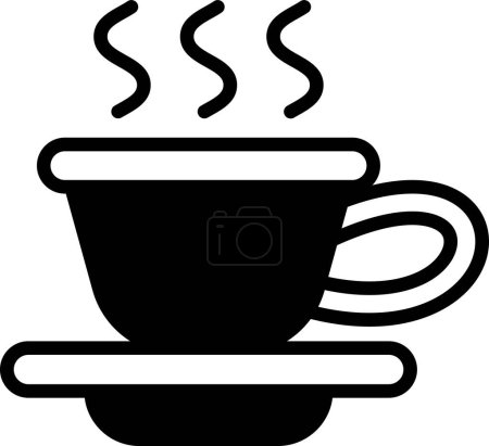 Illustration for A A mug of hot coffee or hot tea icon illustration in line style - Royalty Free Image