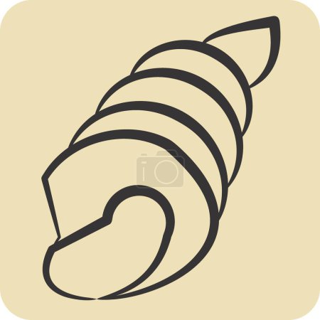 Foto de Icono Shell. relacionado con el símbolo del mar. estilo dibujado a mano. diseño simple editable. ilustración simple - Imagen libre de derechos