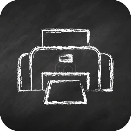 Illustration for Icon Photo Printer. related to Photography symbol. chalk style. simple design editable. simple illustration - Royalty Free Image