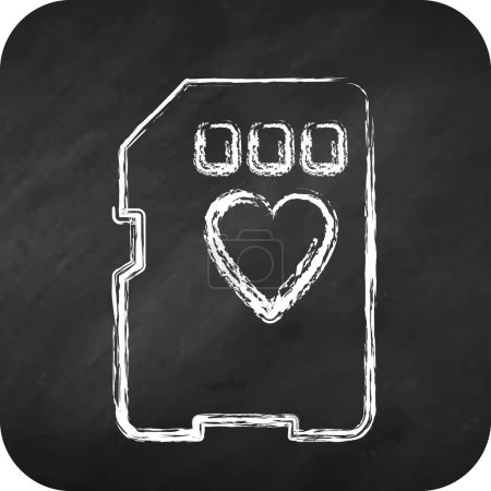 Illustration for Icon Memory Card. related to Photography symbol. chalk style. simple design editable. simple illustration - Royalty Free Image