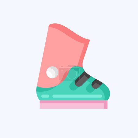 Illustration for Icon Ski Boots. related to Sports Equipment symbol. flat style. simple design editable. simple illustration - Royalty Free Image