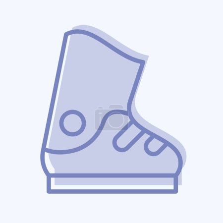 Illustration for Icon Ski Boots. related to Sports Equipment symbol. two tone style. simple design editable. simple illustration - Royalty Free Image