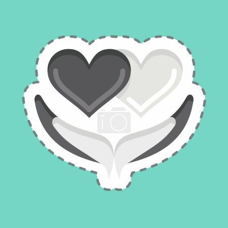 Illustration for Sticker line cut Forgiveness. related to Psychological symbol. simple illustration. emotions, empathy, assistance - Royalty Free Image