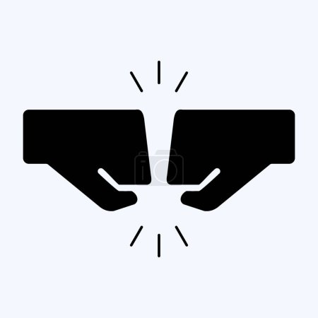 Ilustración de Icon Greeting. related to Psychological symbol. glyph style. simple illustration. emotions, empathy, assistance - Imagen libre de derechos