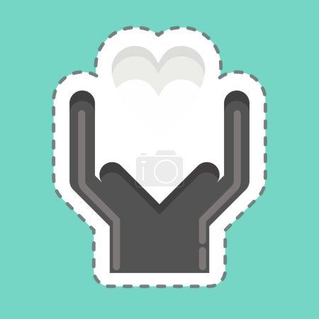 Illustration for Sticker line cut Kind. related to Volunteering symbol. Help and support. friendship - Royalty Free Image