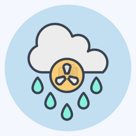 Illustration for Icon Acid Rain. related to Environment symbol. color mate style. simple illustration. conservation. earth. clean - Royalty Free Image