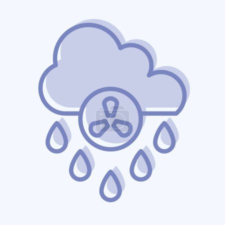Illustration for Icon Acid Rain. related to Environment symbol. two tone style. simple illustration. conservation. earth. clean - Royalty Free Image