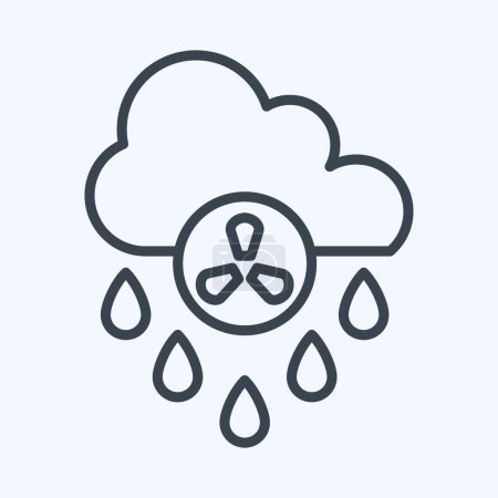 Illustration for Icon Acid Rain. related to Environment symbol. line style. simple illustration. conservation. earth. clean - Royalty Free Image