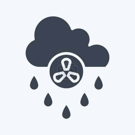 Illustration for Icon Acid Rain. related to Environment symbol. glyph style. simple illustration. conservation. earth. clean - Royalty Free Image