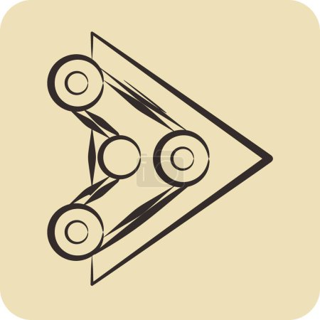 Illustration for Icon Cambelt. related to Car Service symbol. Glyph Style. repairin. engine. simple illustration - Royalty Free Image