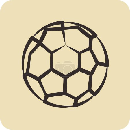 Icon Soccer Ball. relacionado con el símbolo Equipamiento Deportivo. estilo dibujado a mano. diseño simple editable. ilustración simple