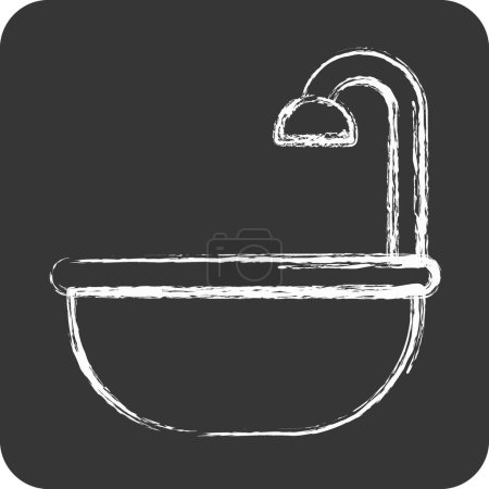 Ilustración de Icono de baño. adecuado para los niños símbolo. Estilo tiza. diseño simple editable. diseño plantilla vector - Imagen libre de derechos