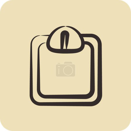 Illustration for Icon Weight. suitable for Healthy symbol. hand drawn style. simple design editable. design template - Royalty Free Image