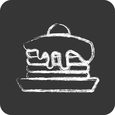 Illustration for Icon Pancake. suitable for Bakery symbol. chalk Style. simple design editable. design template vector - Royalty Free Image