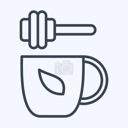 Ilustración de Icono té de miel. relacionado con el símbolo del té. estilo de línea. diseño simple editable. ilustración simple. té verde - Imagen libre de derechos