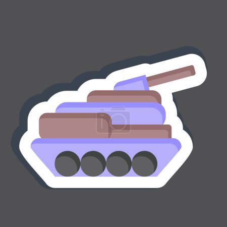Téléchargez les illustrations : Sticker Tank. lié au symbole militaire. conception simple modifiable. illustration simple - en licence libre de droit