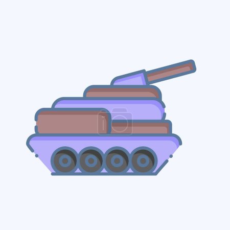 Téléchargez les illustrations : Icône Tank. lié au symbole militaire. style doodle. conception simple modifiable. illustration simple - en licence libre de droit