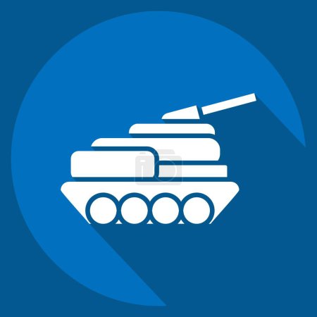 Illustration for Icon Tank. related to Military symbol. long shadow style. simple design editable. simple illustration - Royalty Free Image
