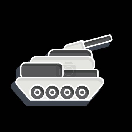 Téléchargez les illustrations : Icône Tank. lié au symbole militaire. style brillant. conception simple modifiable. illustration simple - en licence libre de droit