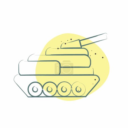 Illustration for Icon Tank. related to Military symbol. Color Spot Style. simple design editable. simple illustration - Royalty Free Image