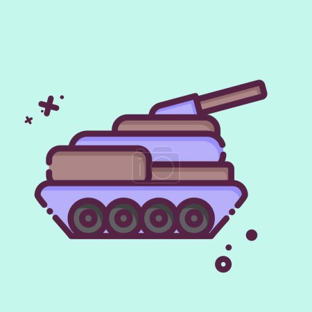 Téléchargez les illustrations : Icône Tank. lié au symbole militaire. Style MBE. conception simple modifiable. illustration simple - en licence libre de droit