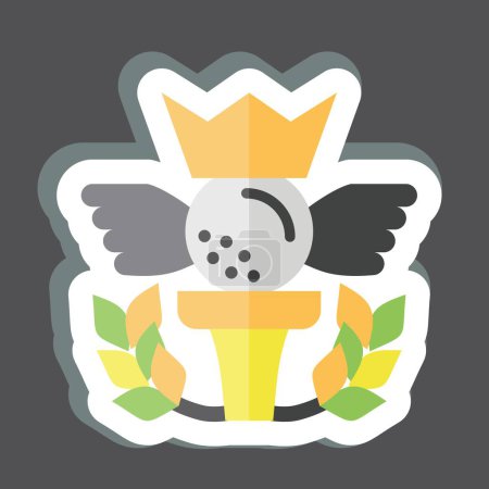 Illustration for Sticker Championship. related to Golf symbol. simple design editable. simple illustration - Royalty Free Image
