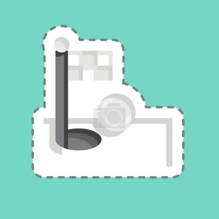 Illustration for Sticker line cut Flag. related to Golf symbol. simple design editable. simple illustration - Royalty Free Image
