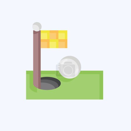 Illustration for Icon Flag. related to Golf symbol. flat style. simple design editable. simple illustration - Royalty Free Image