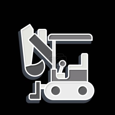 Illustration for Icon Compact Excavator. related to Construction Vehicles symbol. glossy style. simple design editable. simple illustration - Royalty Free Image