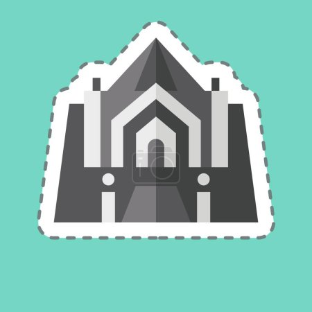 Illustration for Sticker line cut Recoleta Argentia. related to Argentina symbol. simple design editable. simple illustration - Royalty Free Image