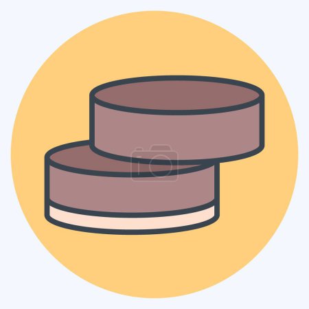Illustration for Icon Alfajor. related to Argentina symbol. color mate style. simple design editable. simple illustration - Royalty Free Image