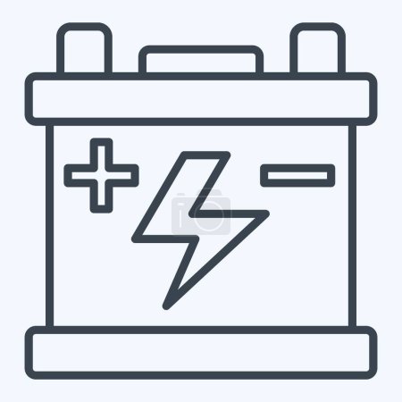 Illustration for Icon Battery. related to Spare Parts symbol. line style. simple design editable. simple illustration - Royalty Free Image