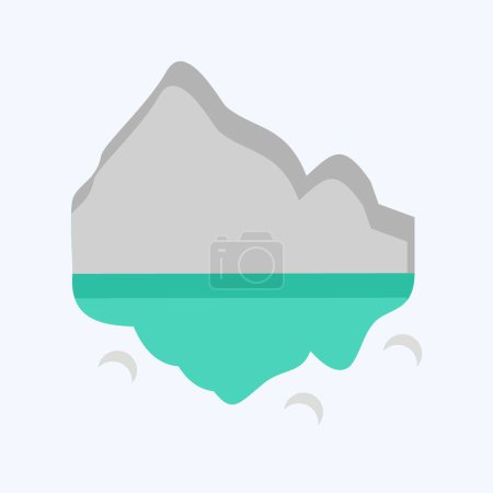 Illustration for Icon Iceberg. related to Alaska symbol. flat style. simple design editable. simple illustration - Royalty Free Image