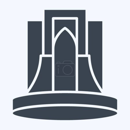 Illustration for Icon Tehran. related to Capital symbol. glyph style. simple design editable. simple illustration - Royalty Free Image