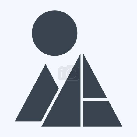 Illustration for Icon Pyramids. related to Saudi Arabia symbol. glyph style. simple design editable. simple illustration - Royalty Free Image