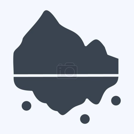 Illustration for Icon Iceberg. related to Alaska symbol. glyph style. simple design editable. simple illustration - Royalty Free Image