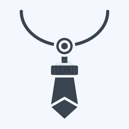 Ilustración de Icono collar de cristal. relacionado con el símbolo de los pueblos indígenas. estilo glifo. diseño simple editable. ilustración simple - Imagen libre de derechos