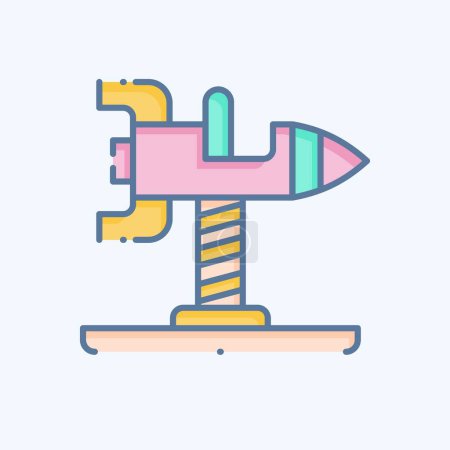 Téléchargez les illustrations : Icône Spring Swing Rocket. lié au symbole du parc d'attractions. style doodle. conception simple modifiable. illustration simple - en licence libre de droit