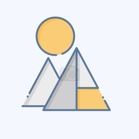 Illustration for Icon Pyramids. related to Saudi Arabia symbol. doodle style. simple design editable. simple illustration - Royalty Free Image