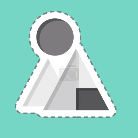 Illustration for Sticker line cut Pyramids. related to Saudi Arabia symbol. simple design editable. simple illustration - Royalty Free Image